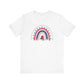 "Red, White, & Blue Rainbow" Teacher T-shirt