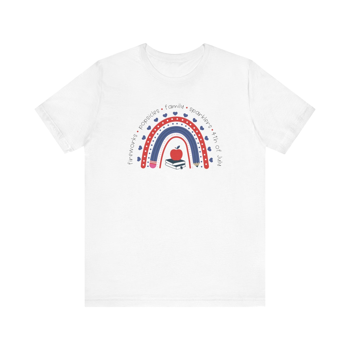 "Red, White, & Blue Rainbow" Teacher T-shirt