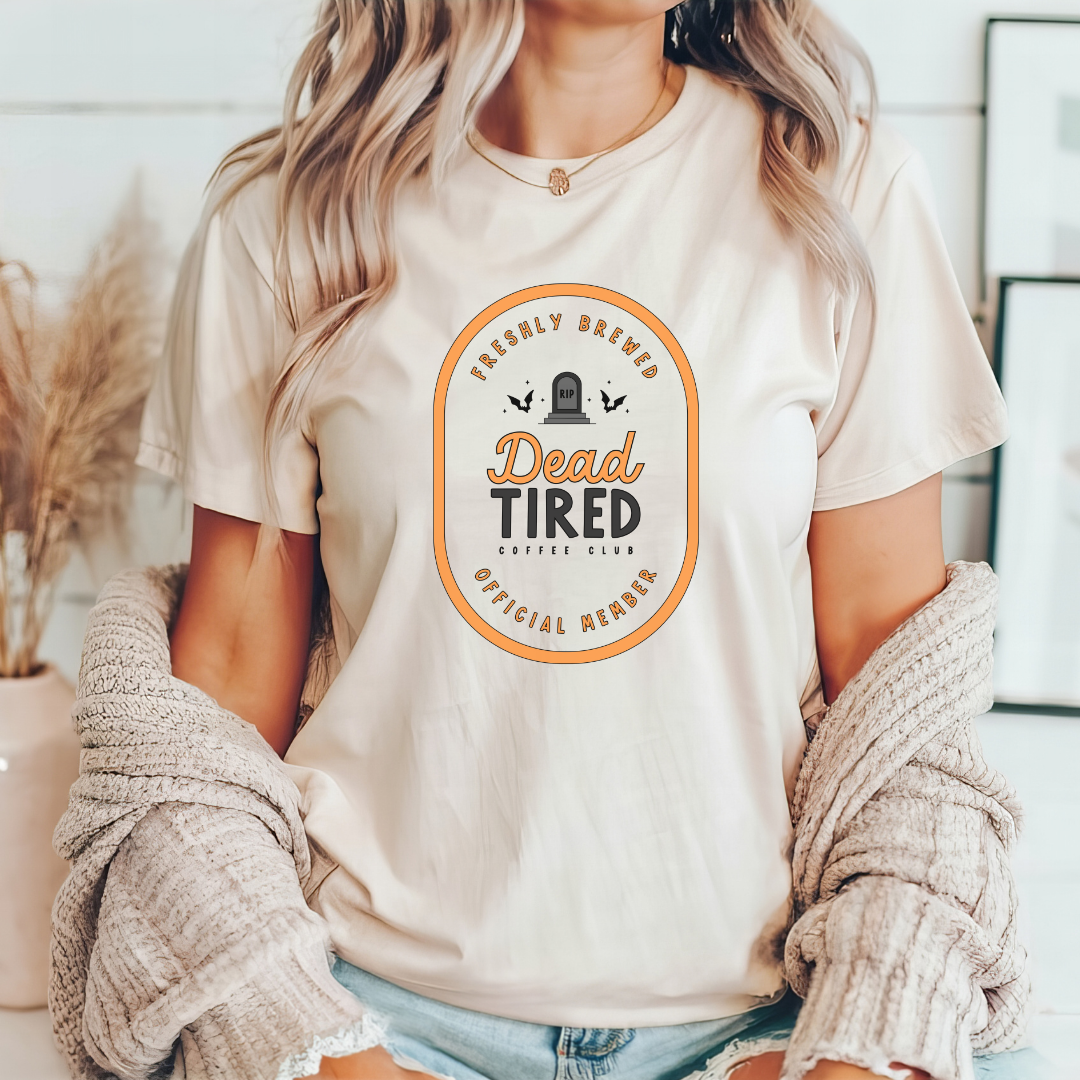 "Dead Tired" Funny Halloween Teacher T-shirt