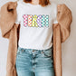 "Checkered Colorful Teach" Teacher T-shirt