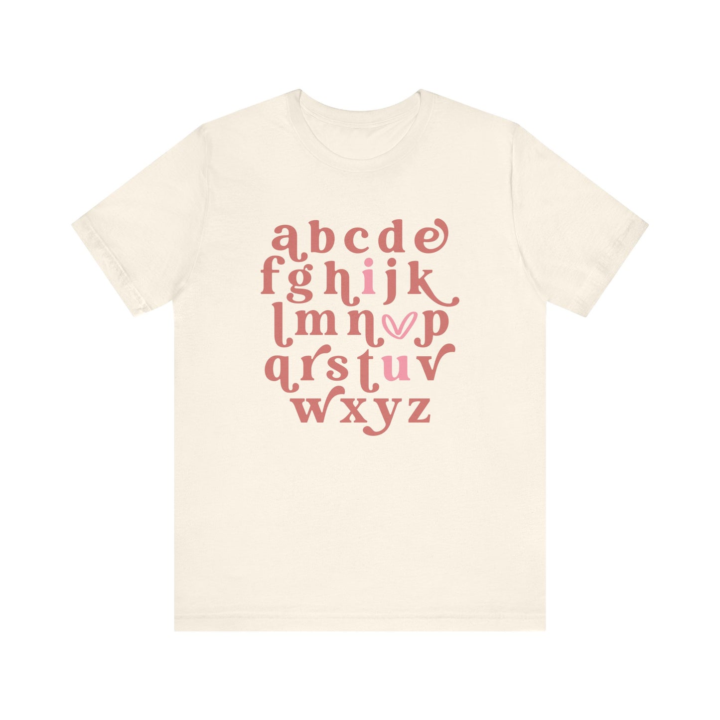 "Alphabet I Heart U" Teacher T-shirt