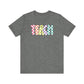 "Checkered Colorful Teach" Teacher T-shirt