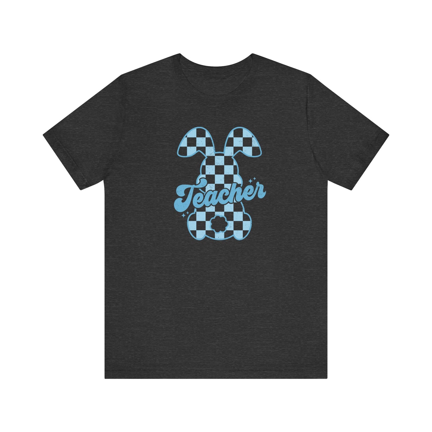 "Checkered Bunny" Easter Teacher T-shirt