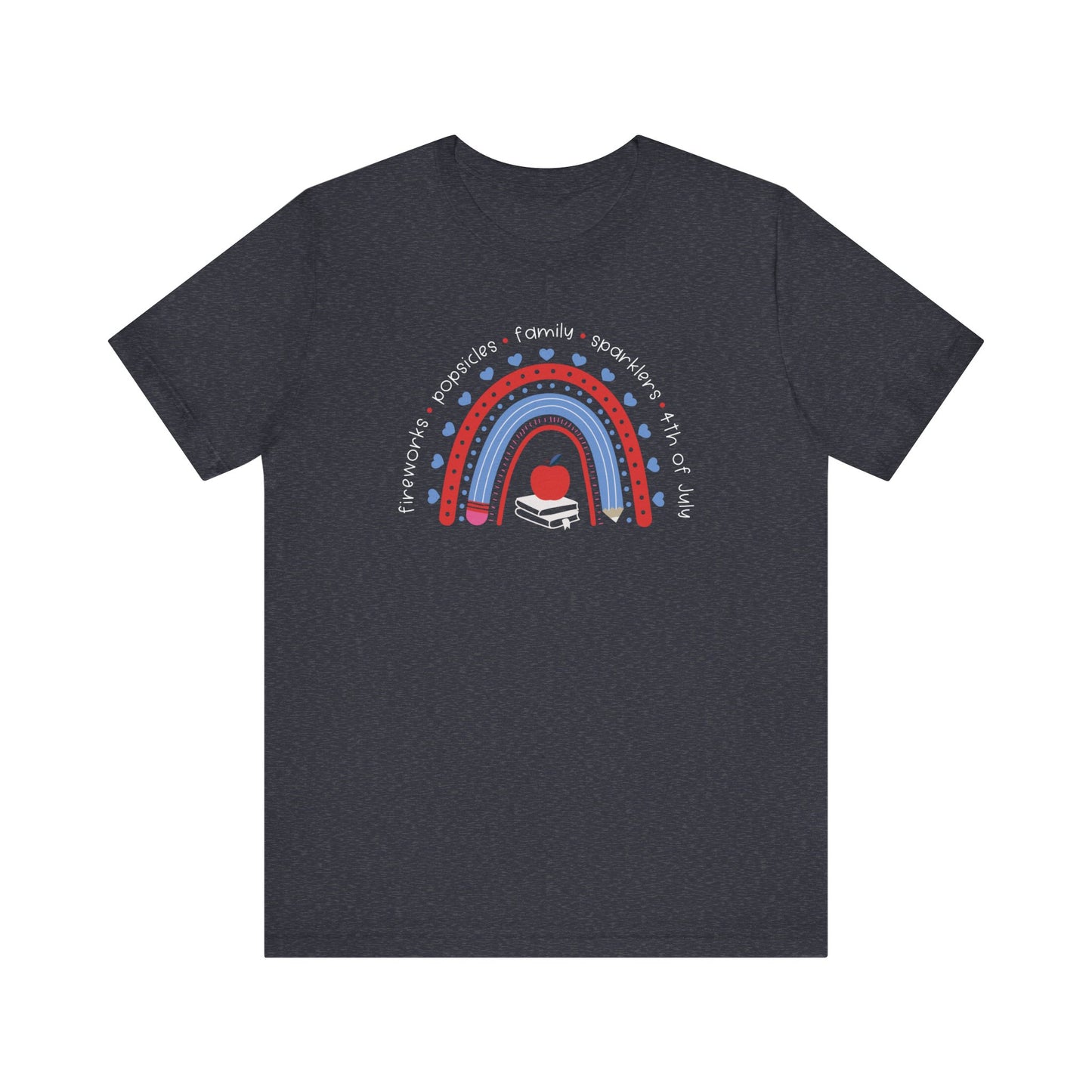 "Red, White, & Blue Rainbow" Teacher T-shirt