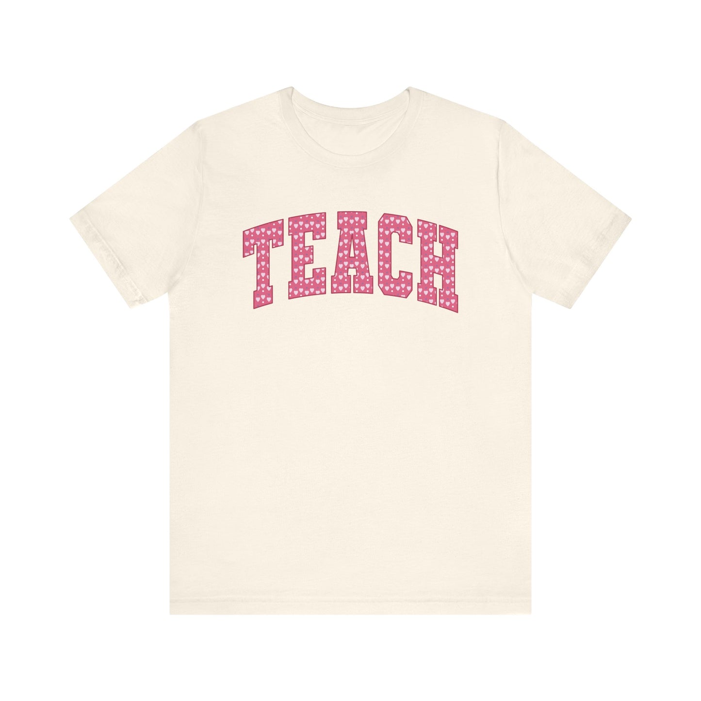 "TEACH" Heart Varsity Letter Teacher T-shirt