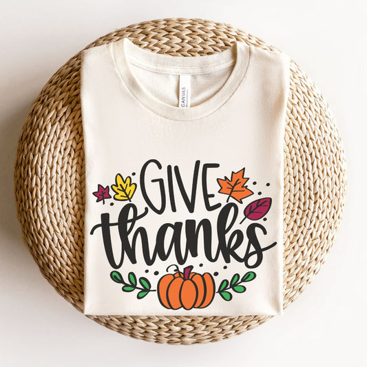 "Give Thanks" Thanksgiving Teacher T-shirt