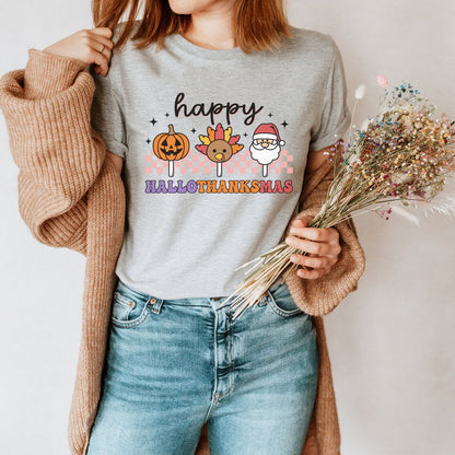 "Happy Hallothanksmas" Teacher T-shirt