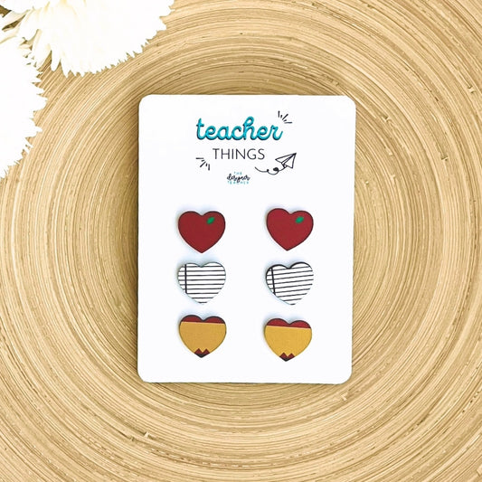 Teacher Heart Earrings