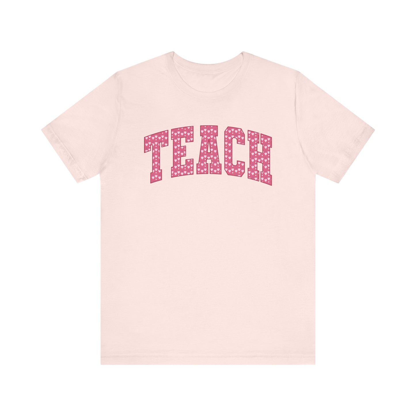 "TEACH" Heart Varsity Letter Teacher T-shirt