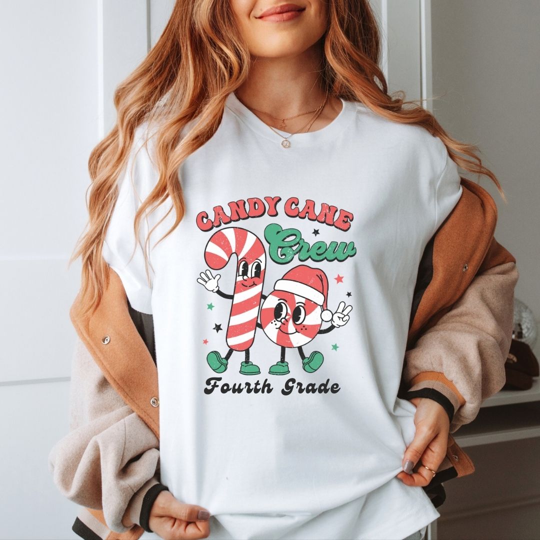 "Candy Cane Crew" Fourth Teacher T-shirt