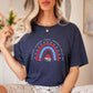 "Red, White, & Blue Rainbow" Teacher T-shirt