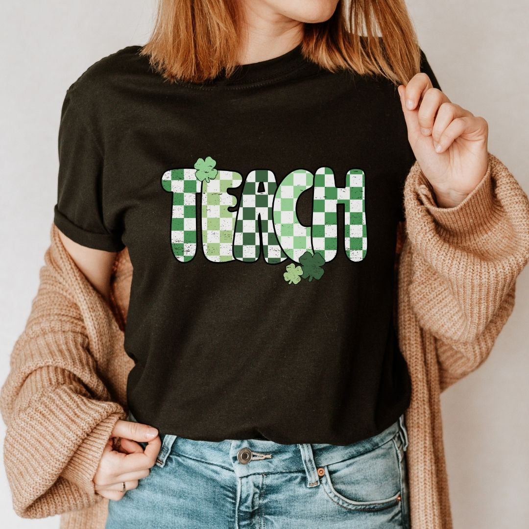 "Shamrock Teach" Vintage Teacher T-shirt