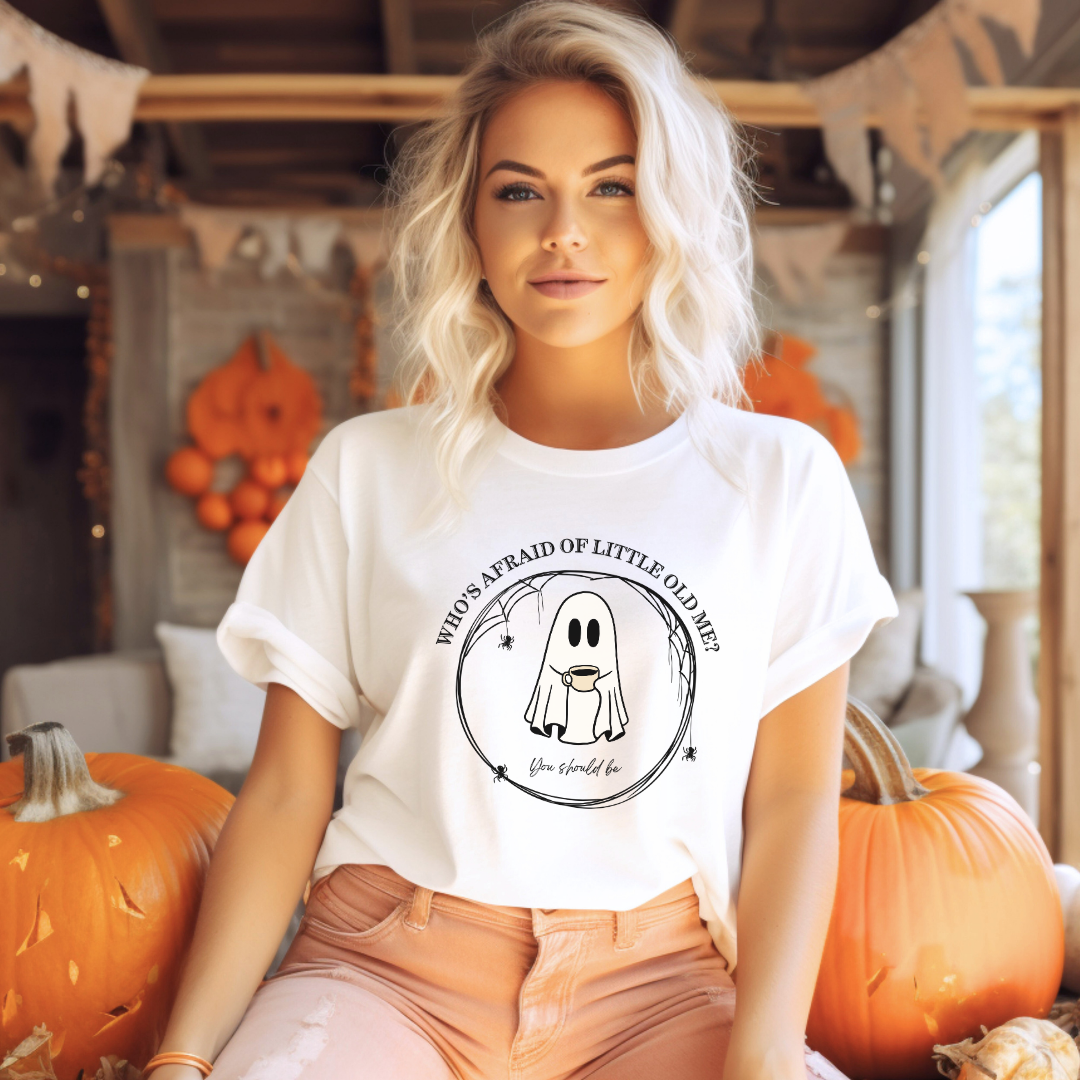 "Who's Afraid of Little Old Me" Swiftie Halloween Teacher T-shirt