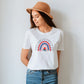 "Red, White, & Blue Rainbow" Teacher T-shirt