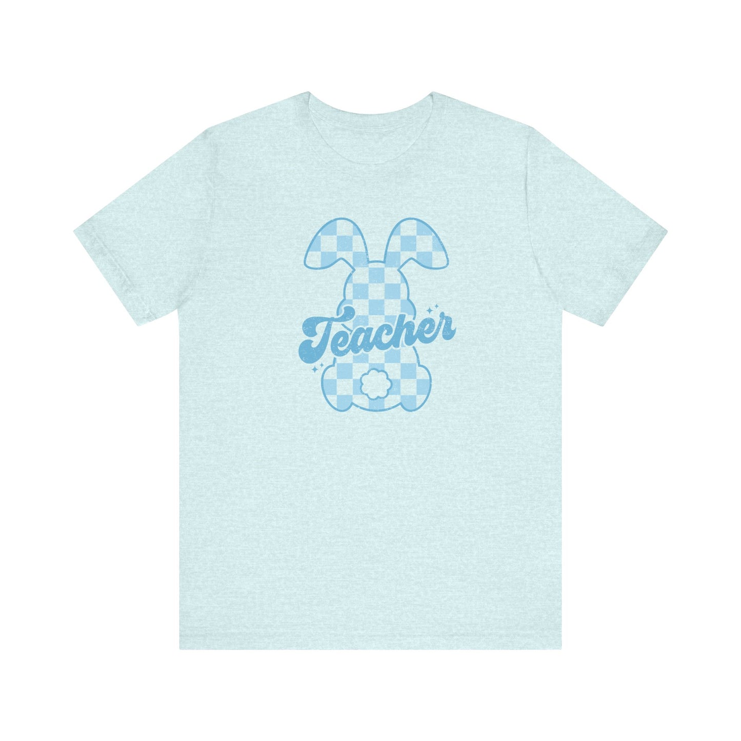 "Checkered Bunny" Easter Teacher T-shirt