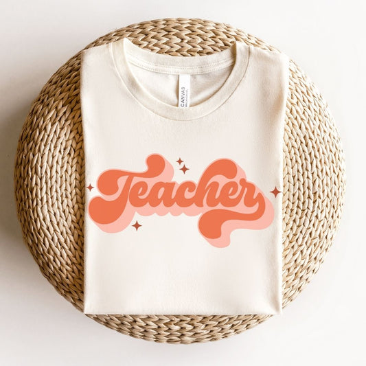 "Teacher" Retro Teacher T-shirt
