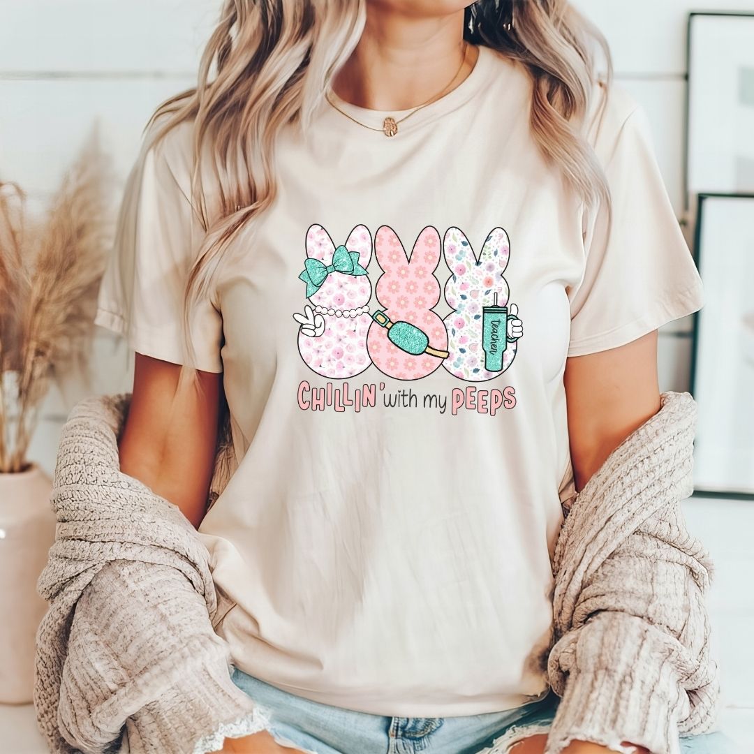 "Chillin With My Peeps" Easter Teacher T-shirt