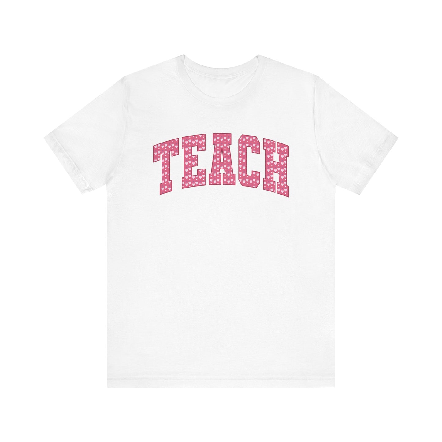 "TEACH" Heart Varsity Letter Teacher T-shirt