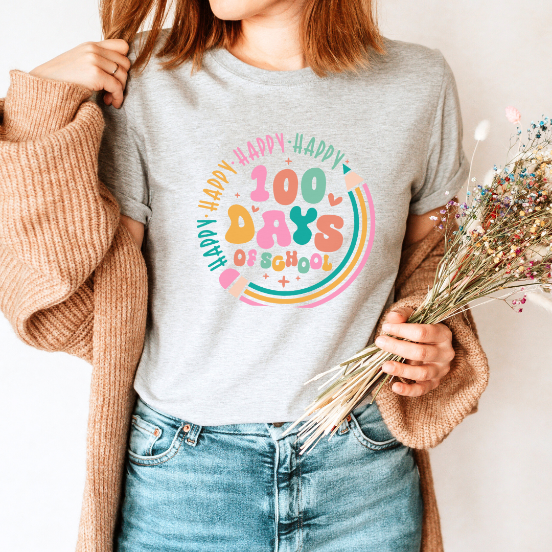 "100 Days of School" Cute Teacher T-shirt